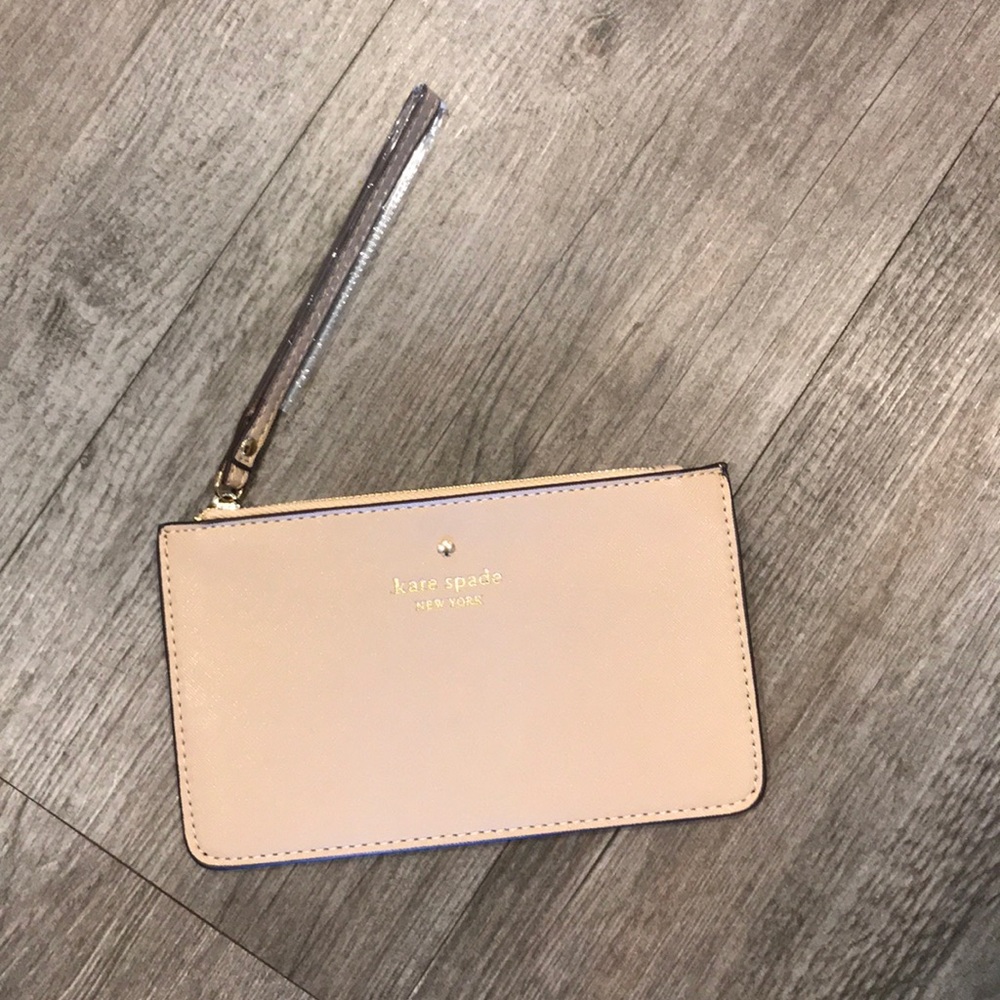 Beige Kate Spade Wristlet